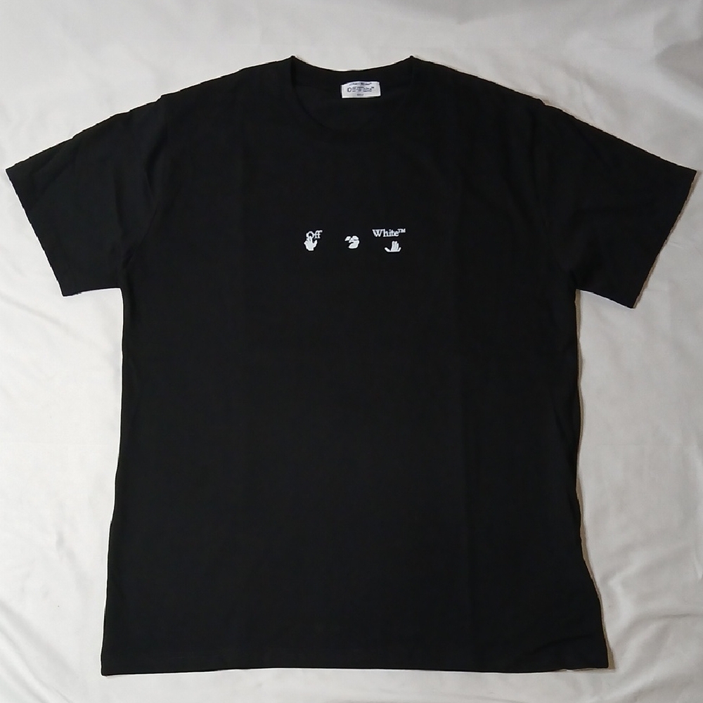 Off-White Black Short-Sleeve Tee with White Chest Icons